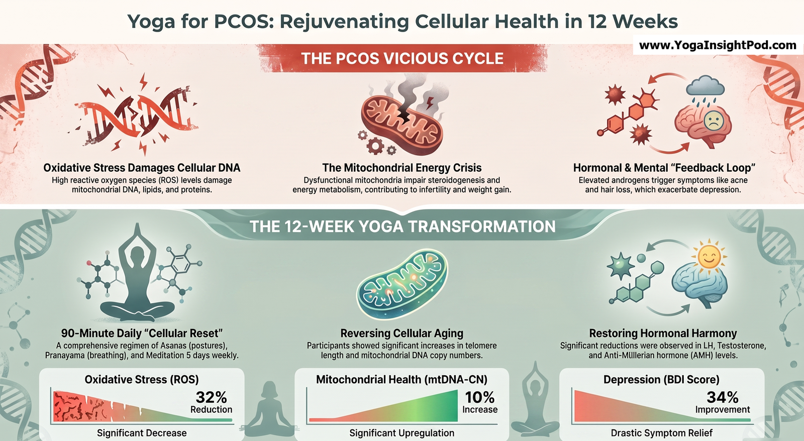 Yoga for PCOS: A Clinical Trial Explores Oxidative Stress, Hormones and Mitochondrial Health