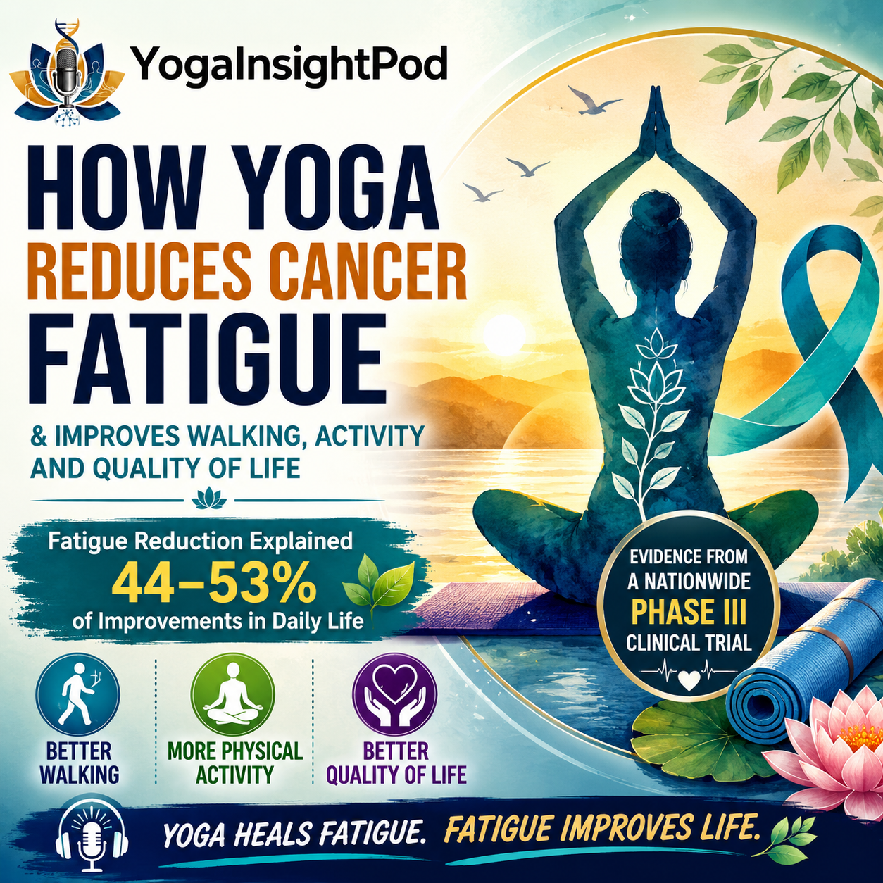 Effect of Yoga and Mediational Influence of Fatigue on Walking, Physical Activity, and Quality of Life Among Cancer Survivors