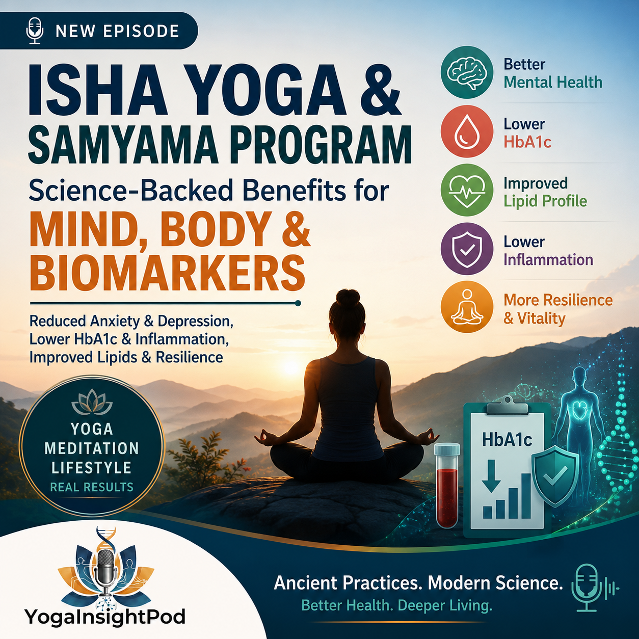 Isha Yoga Practices and Participation in Samyama Program are Associated with Reduced HbA1C and Systemic Inflammation, Improved Lipid Profile, and Short-Term and Sustained Improvement in Mental Health: A Prospective Observational Study of Meditators